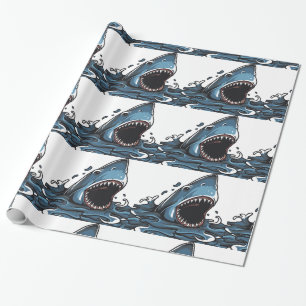 Presente Papel de enrolamento SHARK CHRISTMAS