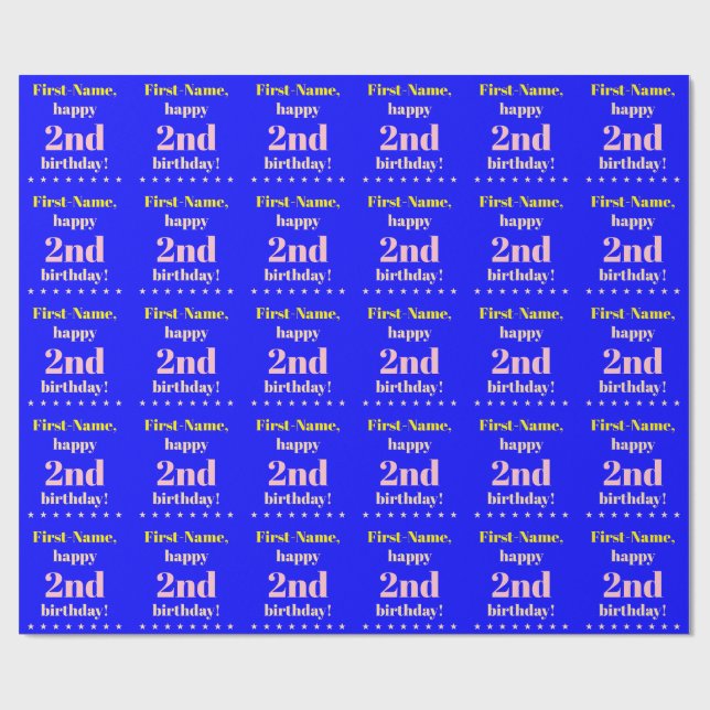 Presente Papel de enrolamento simples do segundo aniversári (Aberto)