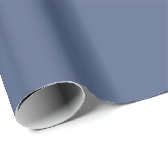 Presente Papel de enrolamento sólido azul moderno (Ponta do rolo)