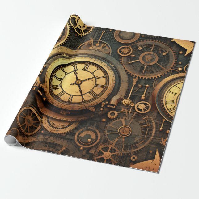 Presente Papel de enrolamento Steampunk (Desenrolado)