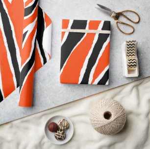 Presente Papel de enrolamento Tigre - Laranja/Preto