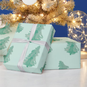 Presente Papel de enrolamento verde da cor da água da árvor