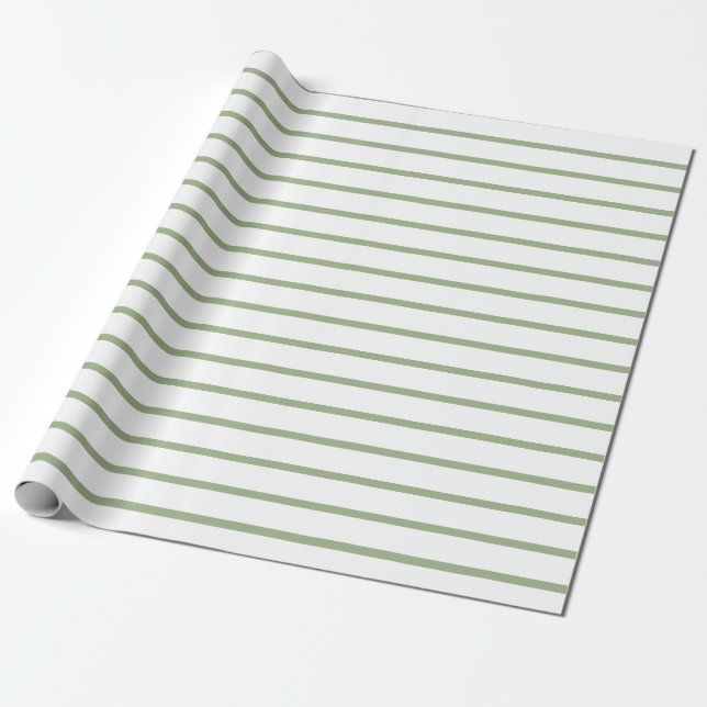 Presente Papel de enrolamento verde e branco com risca bran (Desenrolado)