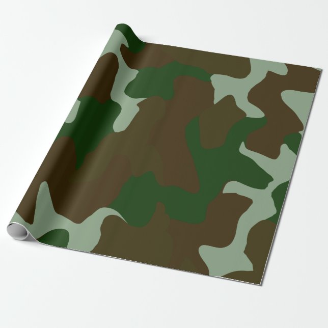 Presente Papel de enrolamento verde e castanho para camufla (Desenrolado)