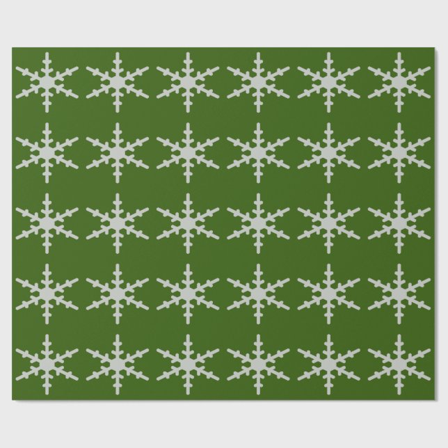 Presente Papel de enrolamento verde em floco de neve (Aberto)