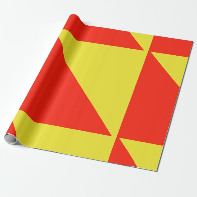 Presente Papel de enrolamento vermelho e amarelo (Desenrolado)