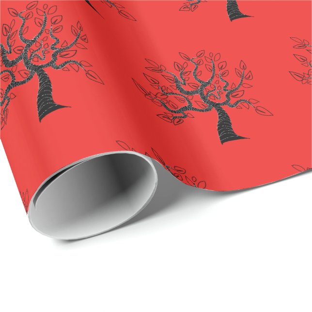 Presente Papel de enrolamento vermelho personalizado com ár (Ponta do rolo)