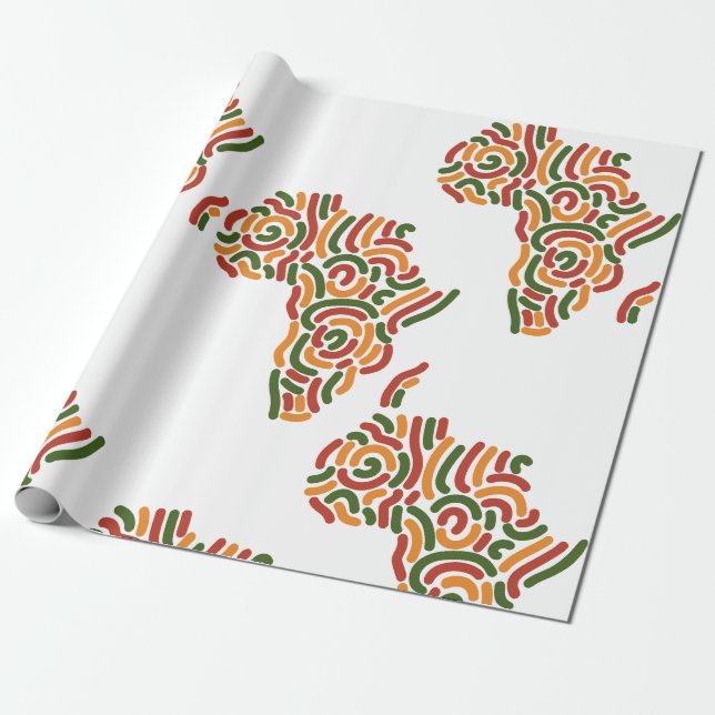 Presente Papel de enrolamento vibrante inspirado na África (Desenrolado)