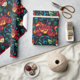 Presente Papel de enrolamento Vintage Rosa Greenery