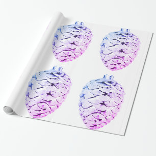 Presente Papel de enrolamento violeta rosa Pinecones