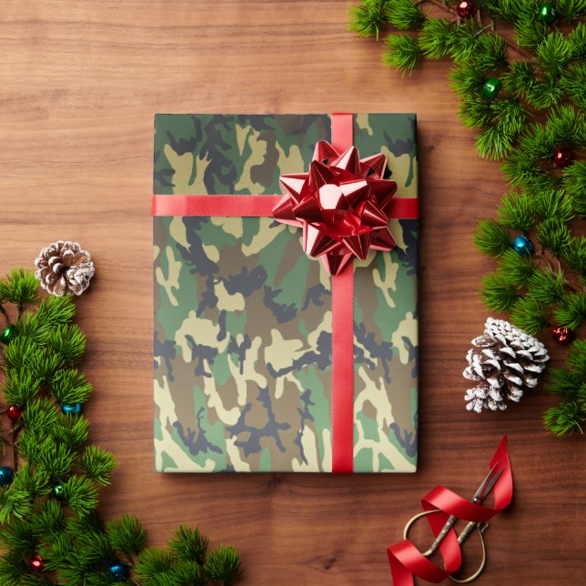 Presente Papel de enrolamento Woodland Camo (Presente de Natal)