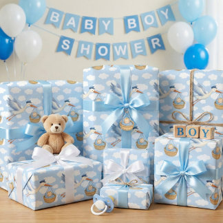 Presente Papel de enrolar Baby Boy para entrega de história