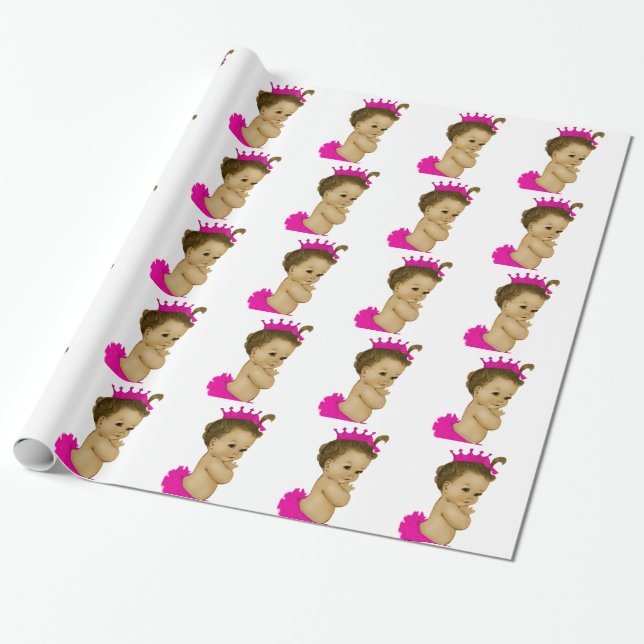 Presente Papel de enrolar Chá de Princesa Rosa Princesa Men (Desenrolado)