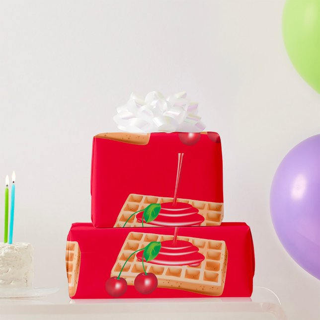 Presente Papel de enrolar Cherry Waffles (Criador carregado)