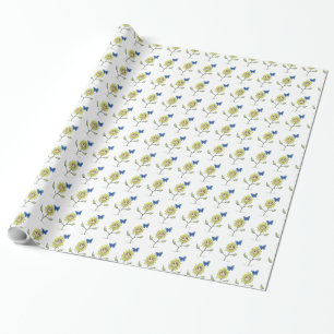Presente Papel de enrolar da borboleta de girassol sorriden