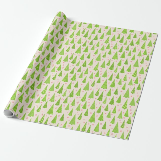 Presente Papel de enrolar das árvores de Natal pequenino (Desenrolado)