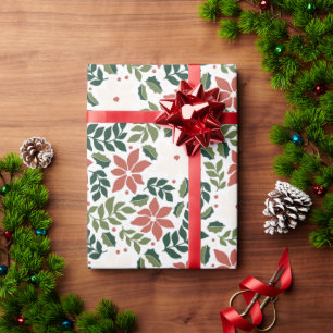 Presente Papel de enrolar de Natal de Floral Moderno