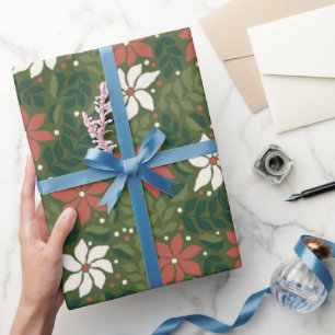 Presente Papel de enrolar de Natal de Floral Moderno