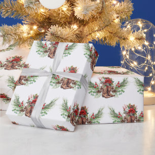 Presente Papel de enrolar de Natal para botas de cowboy