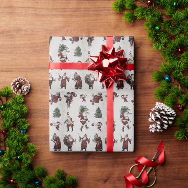 Presente Papel de enrolar de Natal para Papais noeis antigo (Presente de Natal)