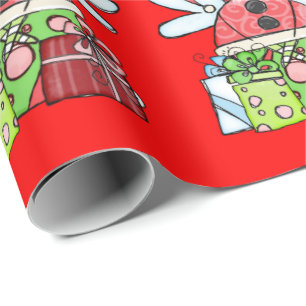 Presente Papel de enrolar Papais noeis Anjos do Natal Verme