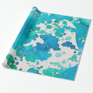 Presente papel de envolvimento abstrato do verde azul