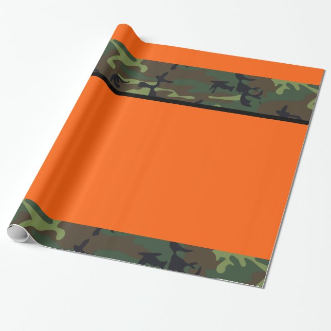 Presente Papel de envolvimento alaranjado do caçador de (Desenrolado)