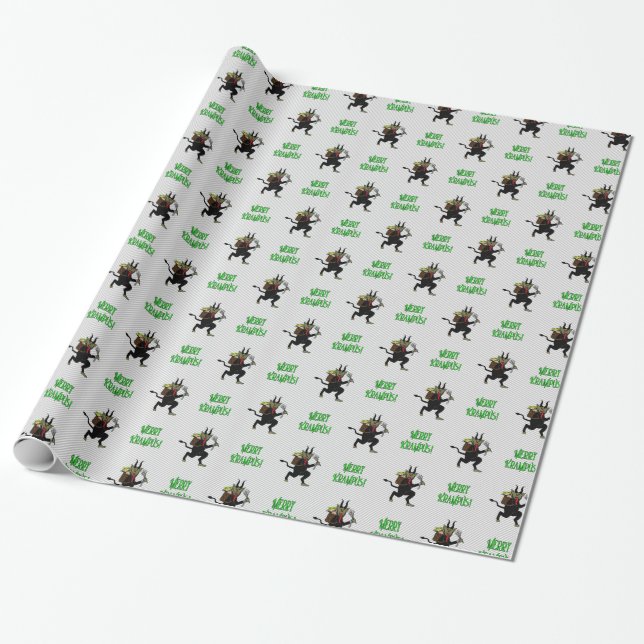 Presente Papel de envolvimento alegre 2 de Krampus Krampus (Desenrolado)