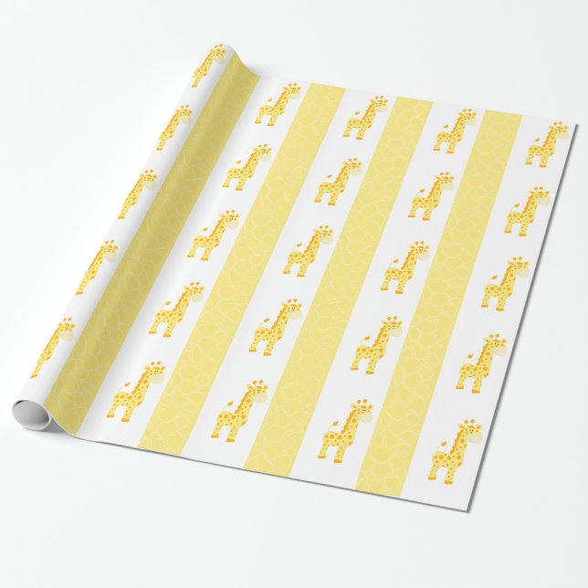 Presente Papel de envolvimento amarelo do impressão do (Desenrolado)