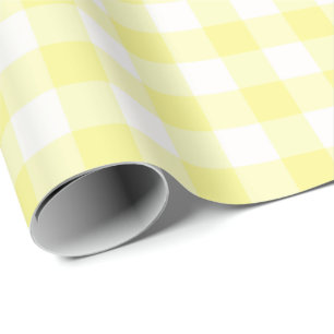 Presente Papel de envolvimento amarelo e branco do guingão