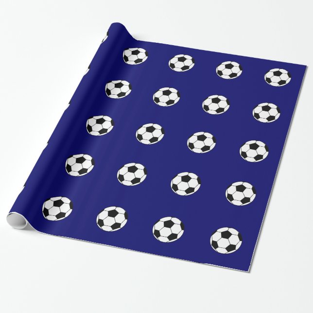 Presente Papel de envolvimento azul do teste padrão da bola (Desenrolado)