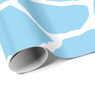 Presente Papel de envolvimento azul do teste padrão da pel