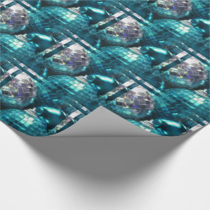 Presente Papel de envolvimento azul dos Baubles