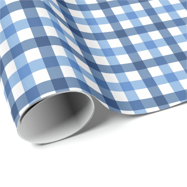 Presente Papel de envolvimento azul e branco do teste (Ponta do rolo)