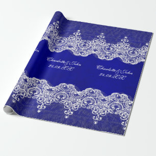Presente Papel de envolvimento azul personalizado real do