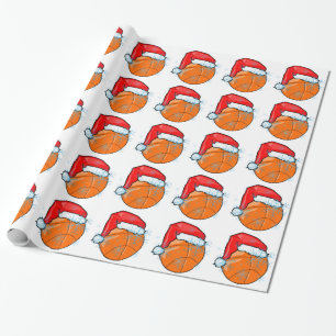 Presente Papel de envolvimento - basquetebol do papai noel