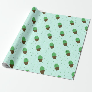 Presente Papel de envolvimento bonito da planta do kawaii