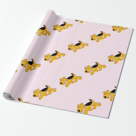 Presente Papel de envolvimento bonito do cão de filhote de