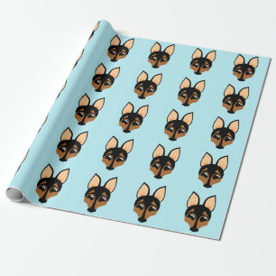 PRESENTE PAPEL DE ENVOLVIMENTO BONITO DO CÃO DO PINSCHER
