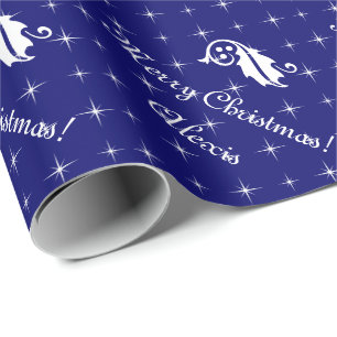 Presente Papel de envolvimento bonito do Natal com sparkles