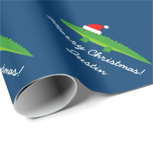Presente Papel de envolvimento bonito do Natal do jacaré d