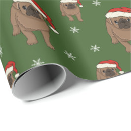 Presente Papel de envolvimento bonito do Natal do Pug