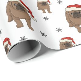 Presente Papel de envolvimento bonito do Natal do Pug