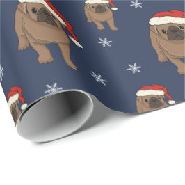 Presente Papel de envolvimento bonito do Natal do Pug