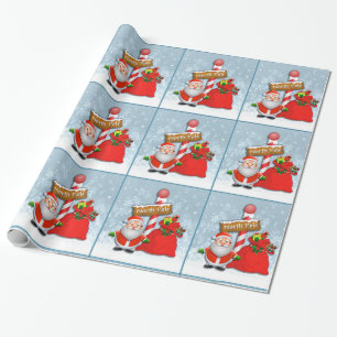 Presente Papel de envolvimento bonito do papai noel do Pól