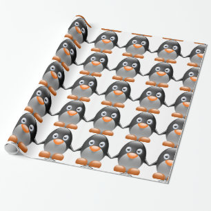 Presente Papel de envolvimento bonito do pinguim