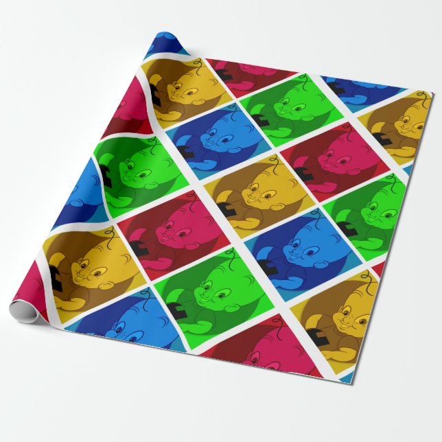 Presente papel de envolvimento bonito dos desenhos animados (Desenrolado)