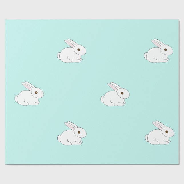 Presente Papel de envolvimento branco do coelho (Aberto)