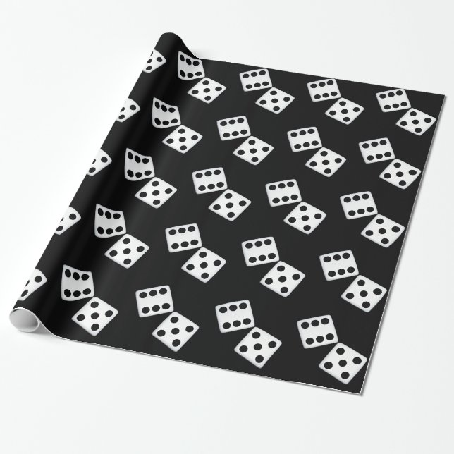 Presente Papel de envolvimento branco dos dados (Desenrolado)