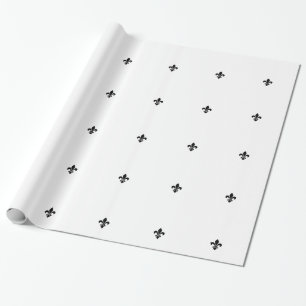 Presente Papel de envolvimento branco e preto da flor de